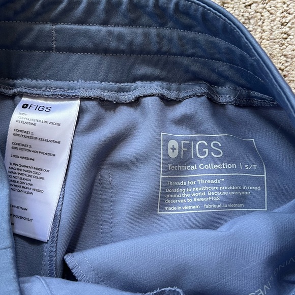 Vapor Blue Space Dye Zamora High Waisted 2.0, Tall jogger scrub pants - Picture 4 of 5